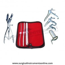 Hegar uterine dilator 3 pieces set,3-4, 7-8, 17-18, mathieu speculum, grave 3pcs, collin large